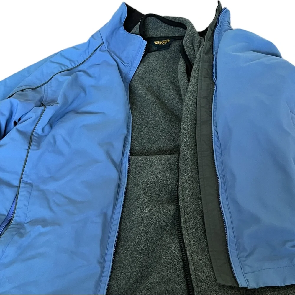 WOOLRICH BLUE MESH Lined women’s WINDBREAKER JACKET with removable fleece liner